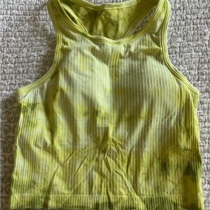 Lululemon Athletica Yellow Ribbed Sleeveless Tank Top